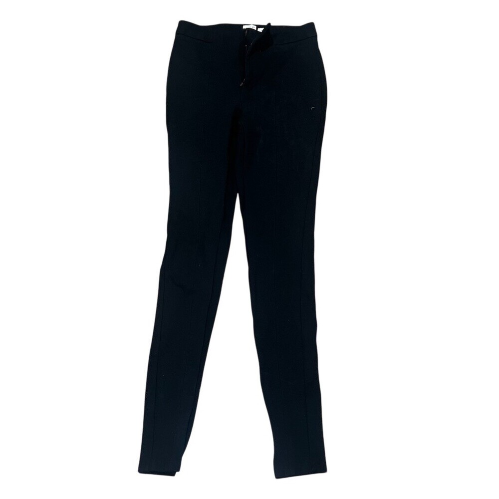 A New Day Dress Pants Womens Size 2 Black Stretch Slim Straight Mid Rise